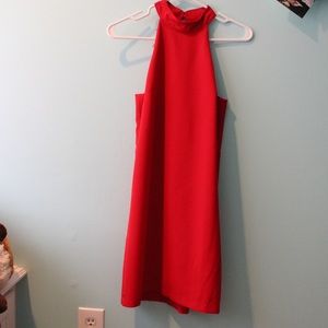 Red high-neck Lulu’s dress